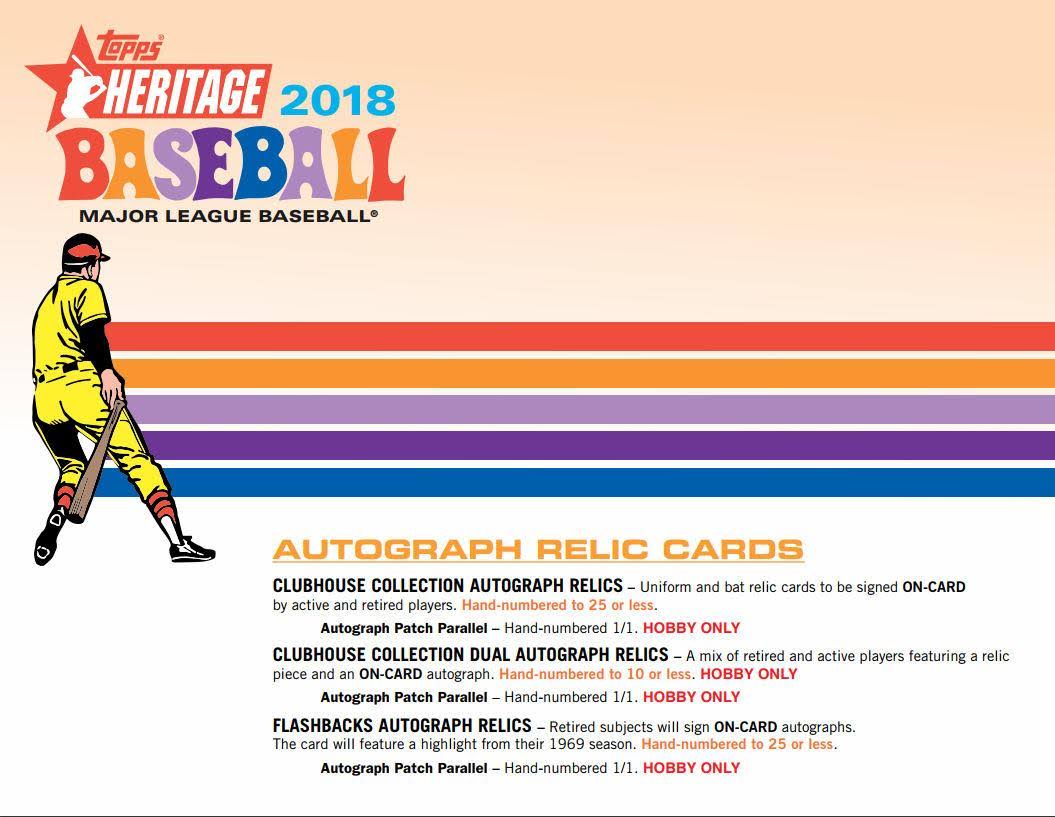 MLB Topps 2018 Heritage Baseball Trading Card Hobby Box
