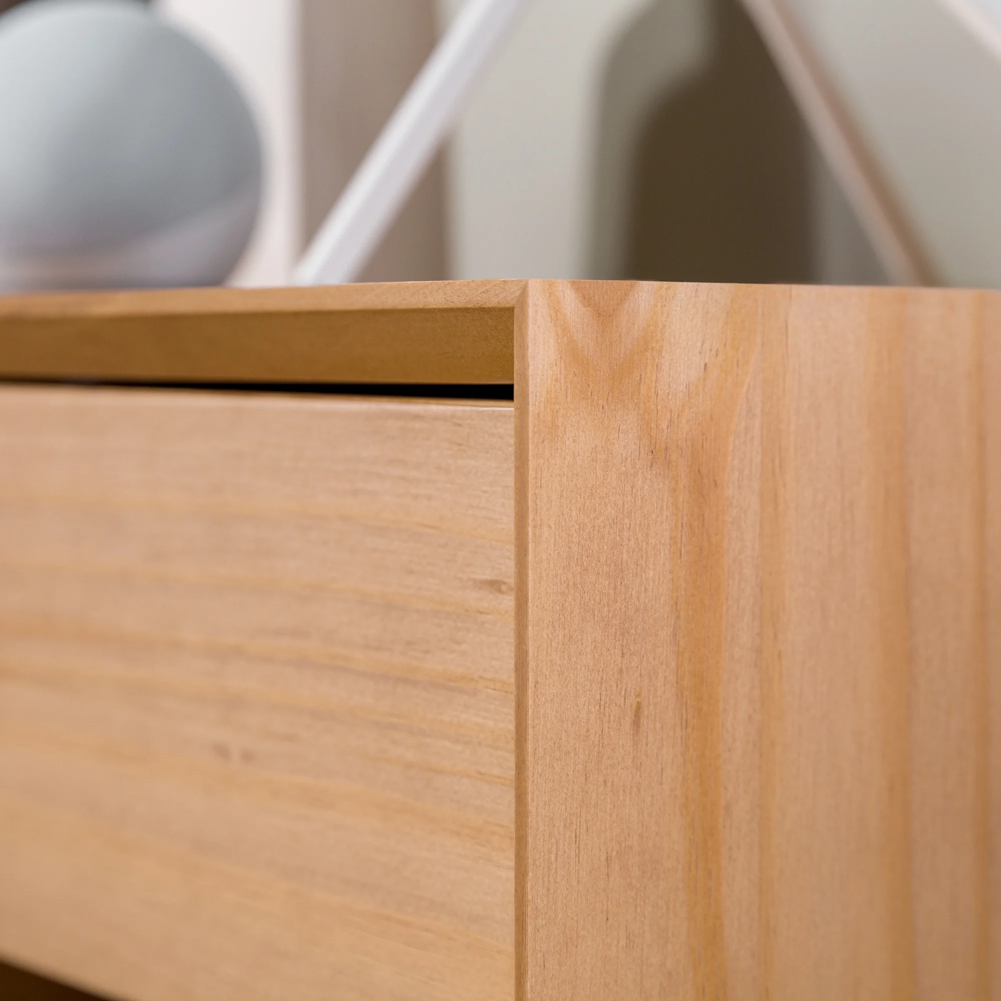 Walker Edison Mid Century Modern 1-Drawer Nightstand, Natural Pine