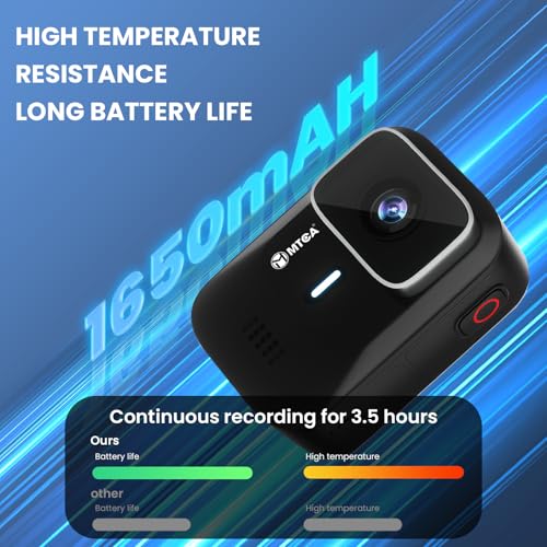 asika 4K Ultra HD Action Camera with Touch Screen-Waterproof Sports Camera,6-Axis Gyro Stabilization,145&deg; Wide-Angle,Loop Recording for Vlogging