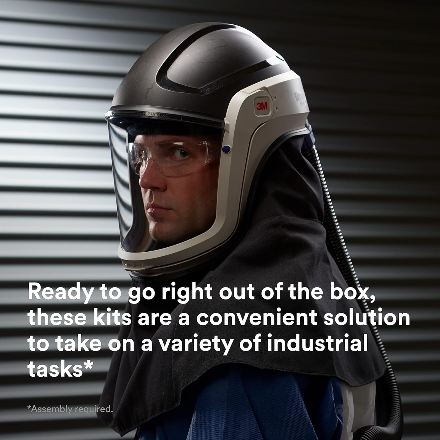 3M PAPR Respirator, Versaflo Powered Air Purifying Respirator Kit, TR-300N+ HIK, Heavy Industry, Hard Hat Assembly