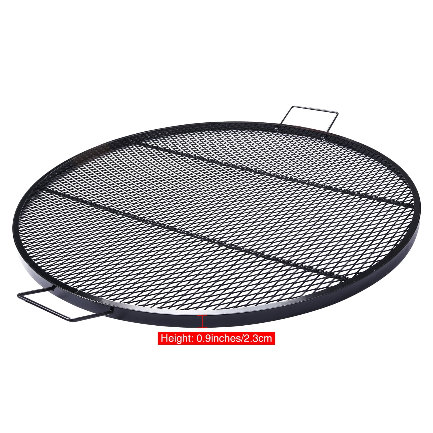 Lineslife Fire Pit Cooking Grill Grates, Heavy-Duty Outdoor Round BBQ X-Marks Grill, Camping Cookware, 36 Inch Black - Curated Treasures Market