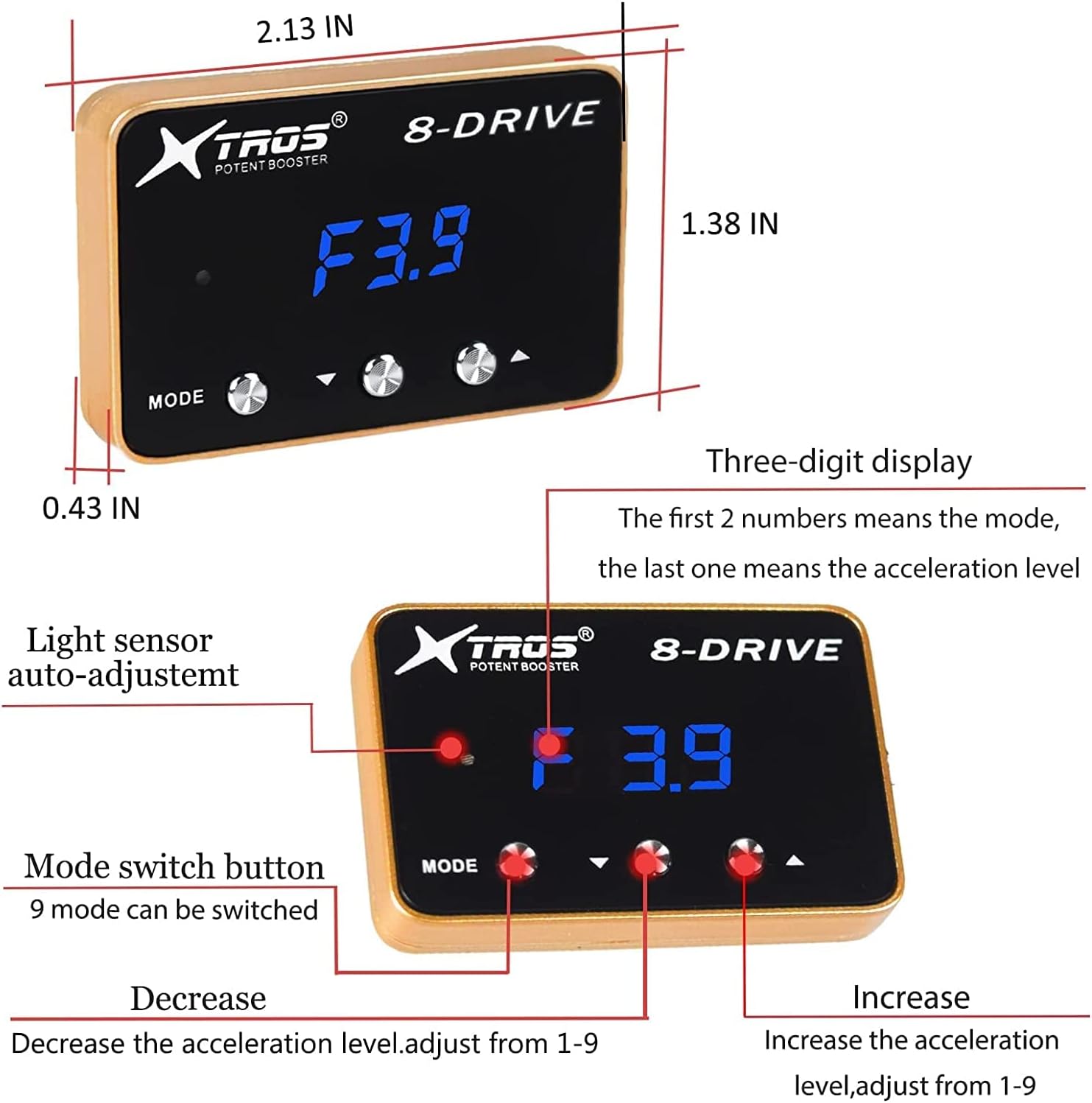 Throttle Response Controller WAK-567 Upgrade Drive Modes Sport Racing Accelerator Potent Booster for Lexus Toyota Suzuki Subaru Pack of 2