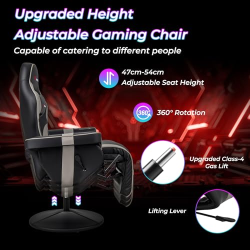 Goplus Massage Gaming Chair, Racing Style Gaming Recliner w/Adjustable Backrest and Footrest