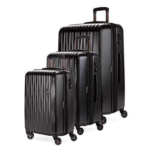 SwissGear 7272 Energie Expandable Hardside Luggage with Spinner Wheels and TSA Lock, Gunmetal, Carry-On 19-Inch