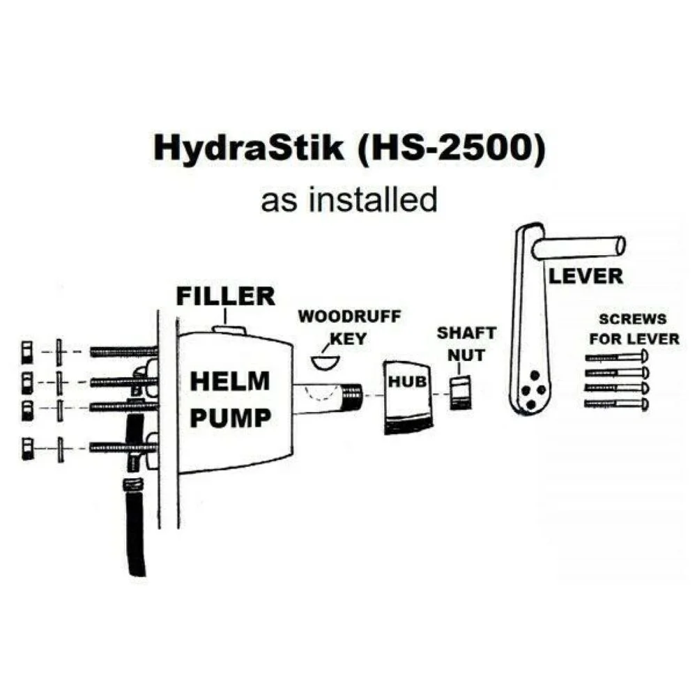 Ezy-Glide Hydra-Glide Complete Boat Hydraulic Steering System