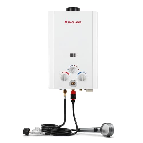 GASLAND BE158 Propane Tankless Water Heater 6L, Outdoor Portable Hot Water Heater, Overheating Protection, Easy to Install