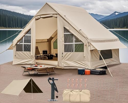 Inflatable Camping Tent, 2/4/6/8 Person Glamping Inflatable Tents for Camping