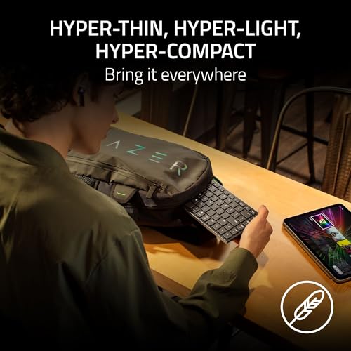 Razer Joro Portable Wireless Gaming Keyboard: Thin, Light, Compact - Chroma RGB - Low Profile Switches - Bluetooth - Long Battery Life - Snap Tap