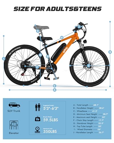 Racer Electric Bike for Adults - 21-Speed Mountain Lightweight Ebike with Peak 750W 22MPH Brushless Motor, 375Wh Removable Battery