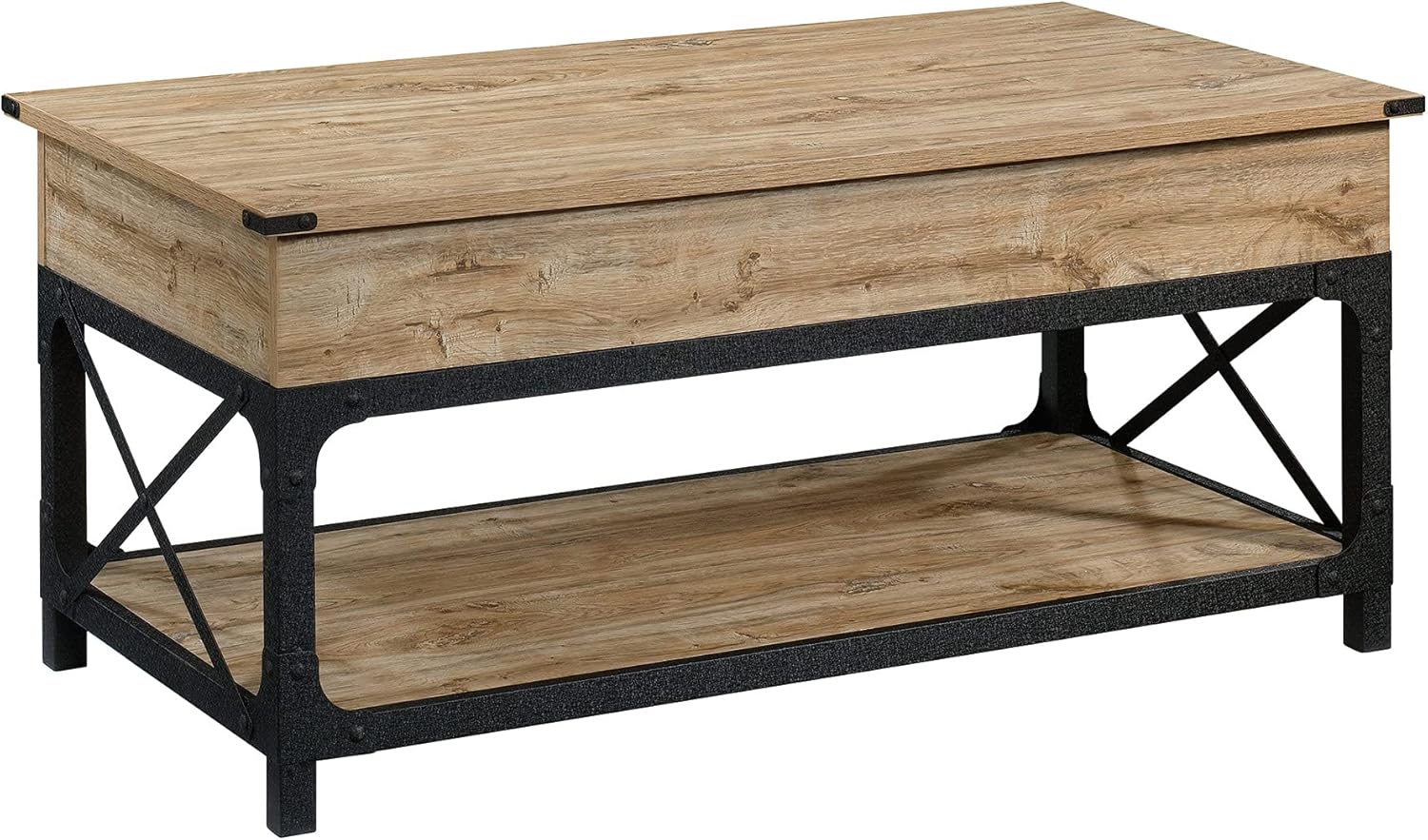 Sauder 425671 Steel River Lift-Top Coffee Table, Carbon Oak Finish