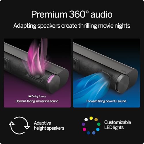 VIZIO 5.1.2 Elevate SE Soundbar, Wireless Subwoofer, Surround Sound w/Dolby Atmos & DTS:X, Bluetooth Speaker, QuickFit™ Compatible – SL512X-08 (New