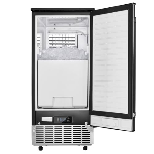 VEVOR Under Counter Ice Maker Machine, Crescent Ice, 25 Lbs/Day Stainless Steel Built in Ice Maker with Reversible Door