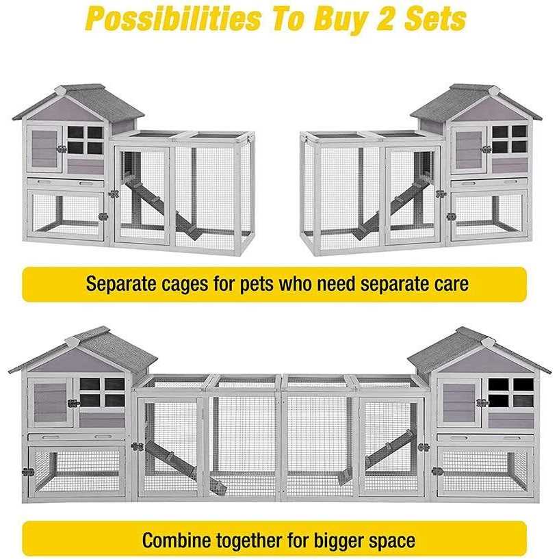 Aivituvin 2 Story Big Bunny Cage with No Leak Tray XZ7002 - Pet Supplies online store