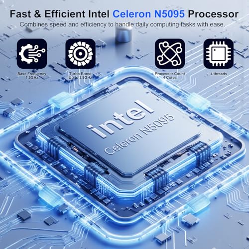 17 17.3 inch HD+ Laptop Computer, 16GB RAM 512GB SSD, Intel Celeron N5095(Up to 2.9Ghz), Wi-Fi, HDMI, Webcam, Backlit Keyboard, Fingerprint