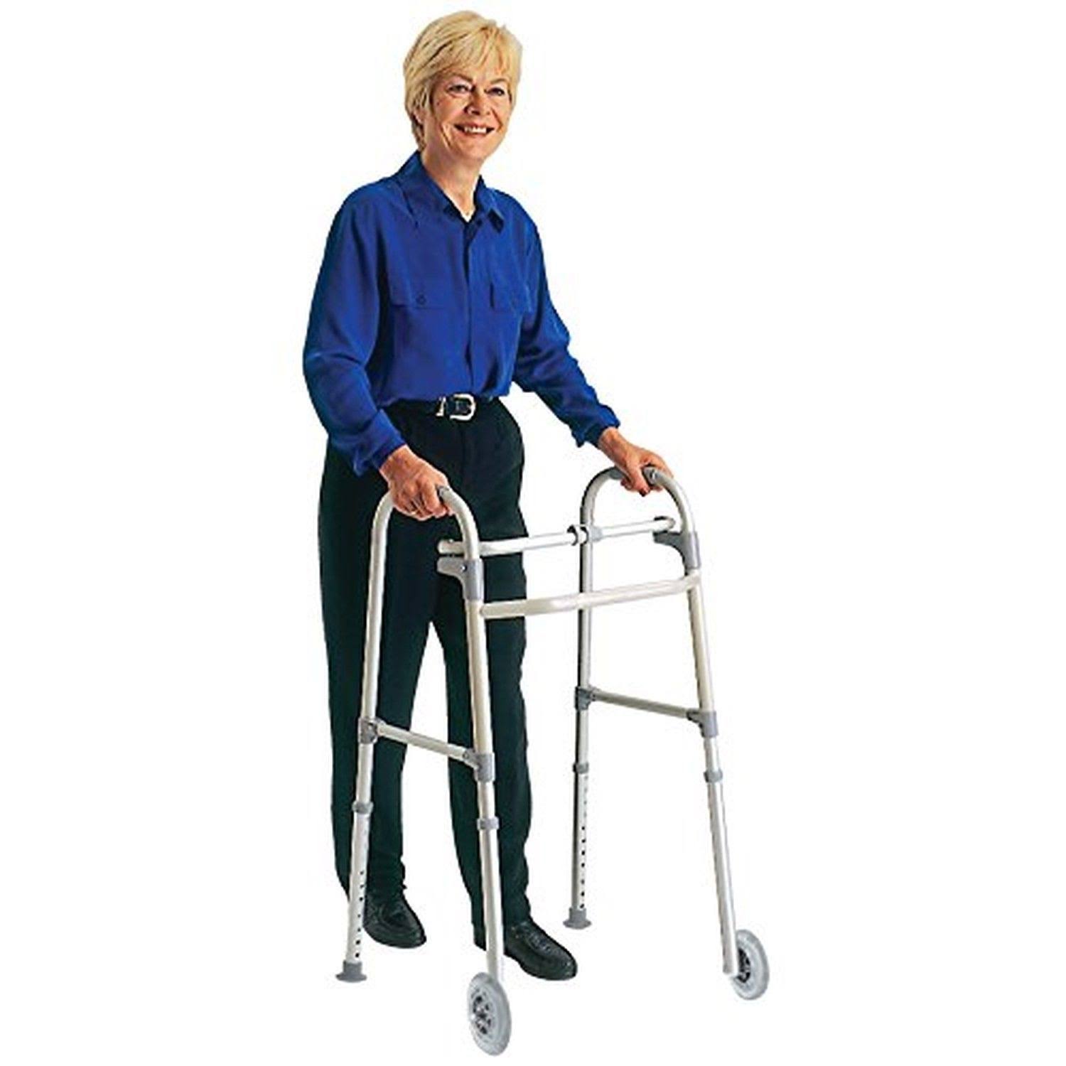Carex Single Button Walker with 3x22 Wheels