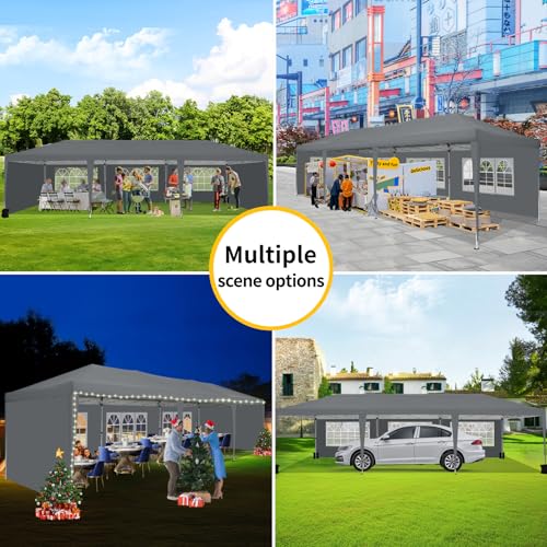 COBIZI Canopy 10x20 Pop Up Canopy Tent with 6 Sidewalls Party Tents for Parties Weddings Backyard Waterproof Canopy Outdoor Commercial Canopy Event
