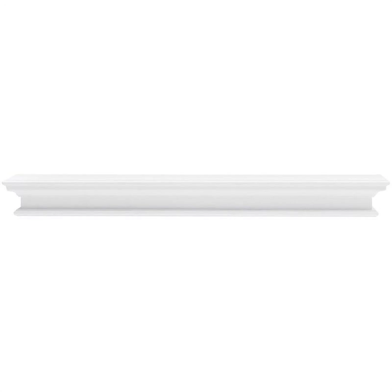 Beaumont Lane Modern Wood Extra Long Floating Wall Shelf in Pure White, Assembled