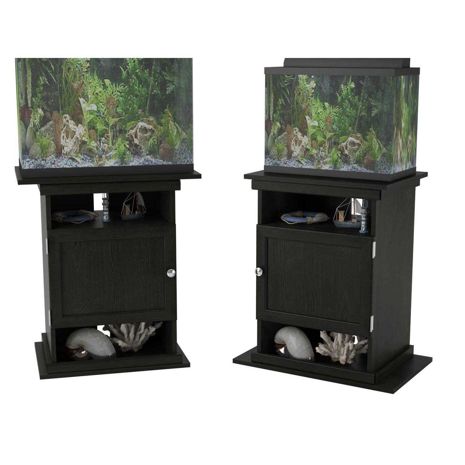 Ollie &amp; Hutch Flipper 10/20 Gallon Aquarium Stand with Storage Black - Pet Supplies online store