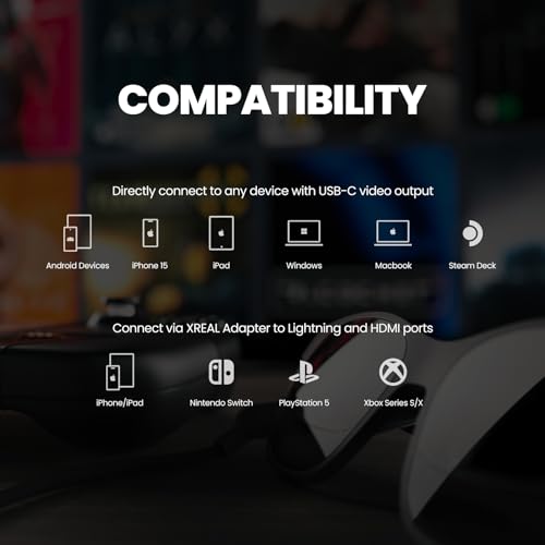 XREAL Air 2 AR Glasses, 130" Wearable Display with All-Day Comfort, 72g 120Hz 1080P, Ideal for Gaming, Streaming, Smart Glasses