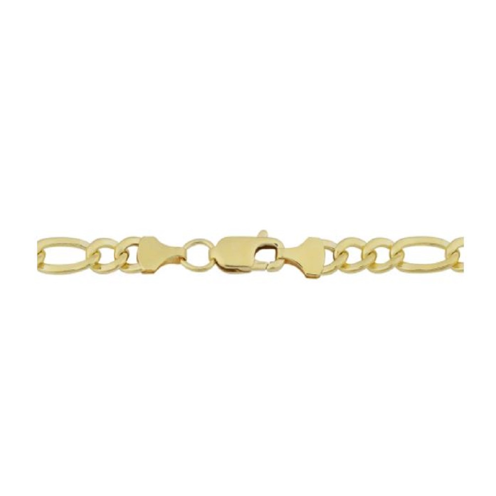 Pompeii3 14k Yellow Gold Filled Mens High Polish Solid Figaro Link Necklace