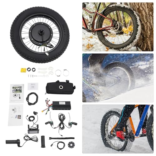 Electric Bicycle Conversion Kit, 48V 1500W Ebike 20" Rear Hub Motor Wheel Kit with PAS Sensor & LCD Display