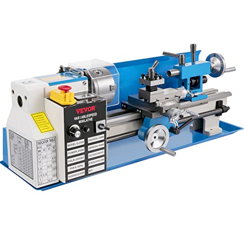 VEVOR Mini Metal Lathe, 7"x14", 550W Variable Speed 2250 RPM Metal Lathe