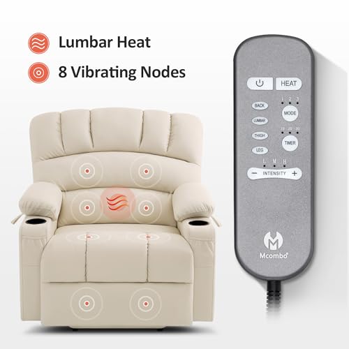 MCombo Oversized Power Lift Recliner Chair for Elderly, Lift Chair with Heat and Massage, Lift Recliner for Big and Tall, Cup Holders