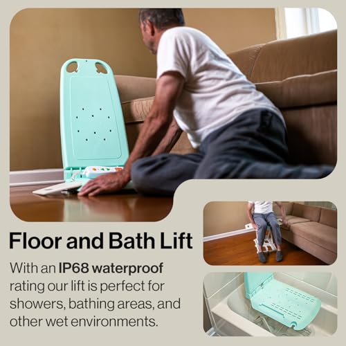 SuperHandy GoRise LT Portable Floor & Bath Lift - Lightest Weight 19lbs, Foldable, 330 Lbs Capacity, IP68 Waterproof Bath tub Lifts for Seniors