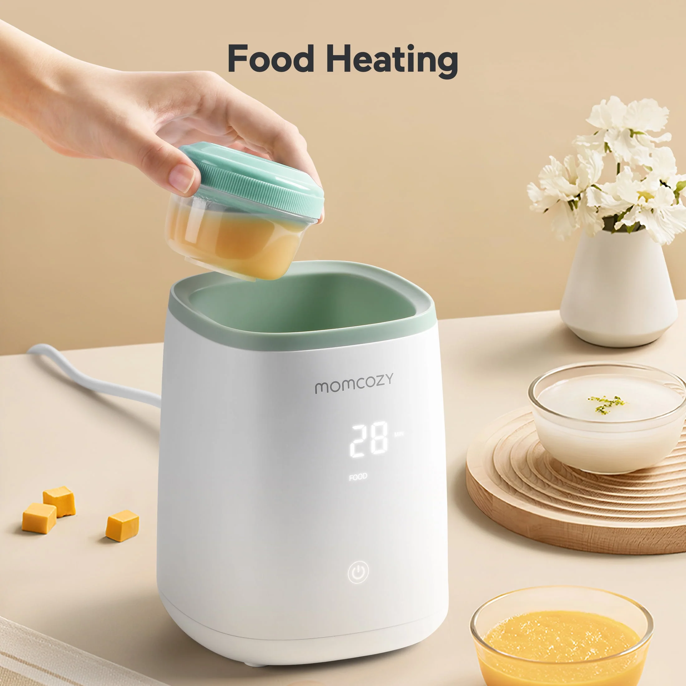 Momcozy Baby Bottle Warmer, 6-in-1 Baby Milk Warmer with Smart Temperature Control, Breastmilk Warmer, Fast Baby Food Heater, Steam Sterilizer