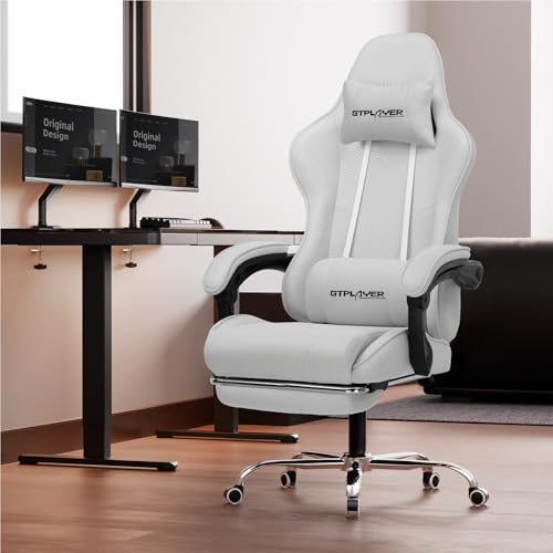 GTPLAYER Gaming Chair, Computer Chair with Footrest and Lumbar Support