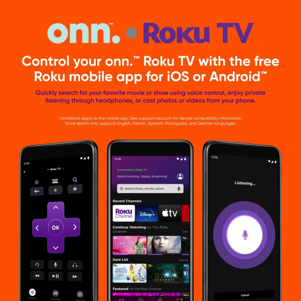 ONN 50-Inch Class 4K Ultra HD LED Smart TV HDR (2160p) Resolution, 60 Hz Refresh Rate, DLED Display, Wireless Streaming, 100012585 (Renewed)