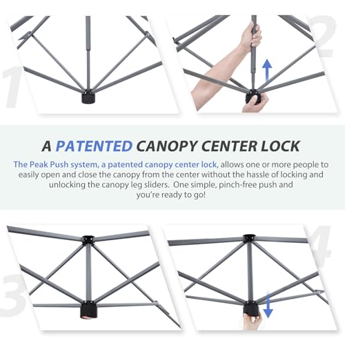 EAGLE PEAK 13x13 Straight Leg Pop Up Canopy Tent Instant Outdoor Canopy Easy Single Person Set up Folding Shelter w/Auto Extending Eaves 169 Square