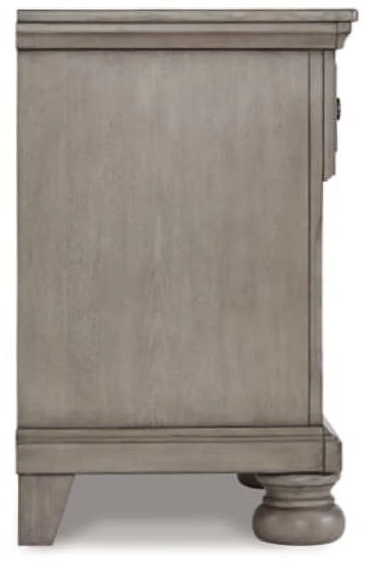 Signature Design by Ashley Lettner Modern Traditional 1 Drawer Nightstand, Light Gray