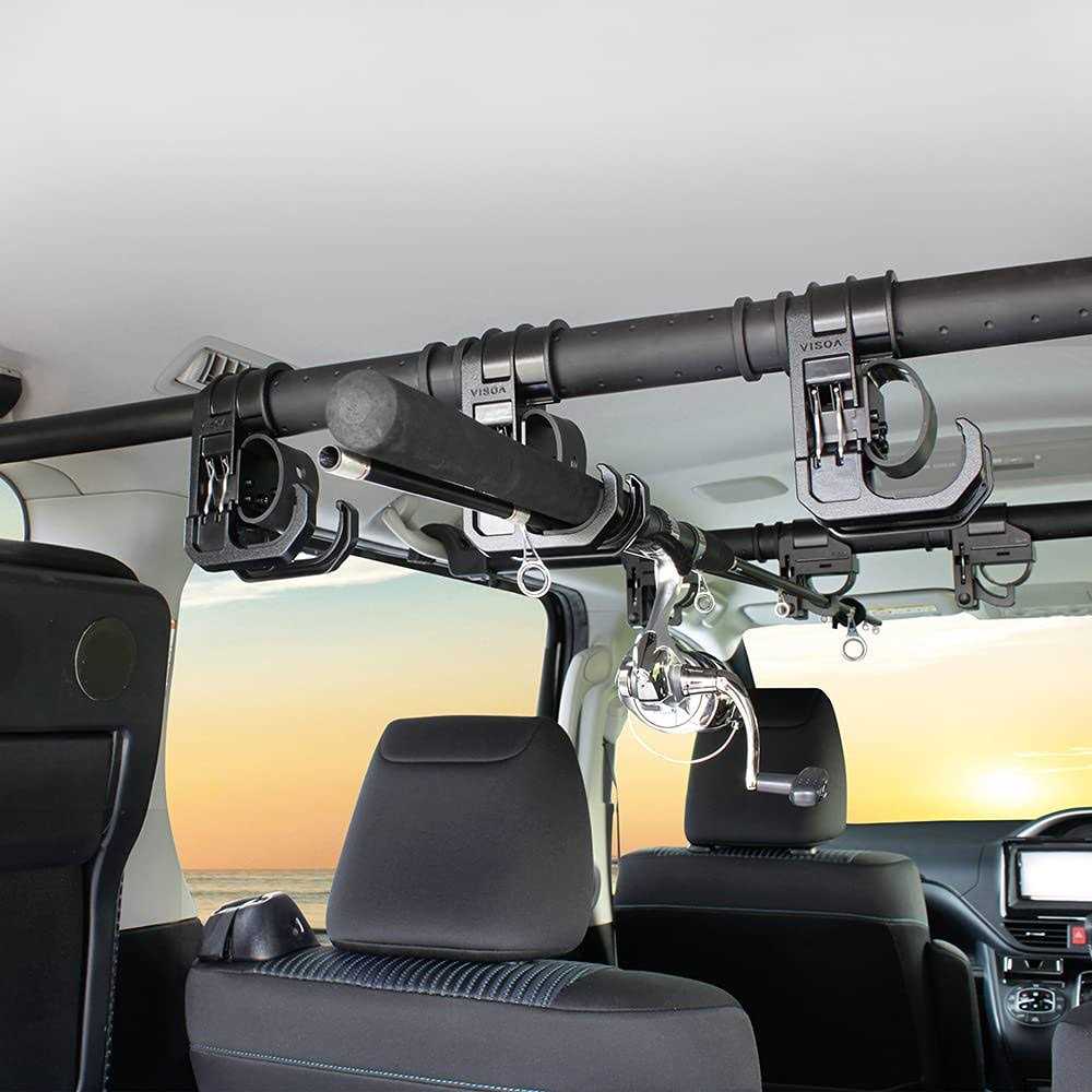 Littlemole Car Fishing 4 Rod Holder Adjustable 35 to 57 Inch - Sports Supplies Online Store