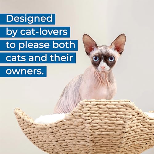 The Sanctuary Cat Tree - Luxury Cat Condo, Large Modern Indoor Tower with 3 Faux Fur Beds, Scratching Posts, and Toys for Cats