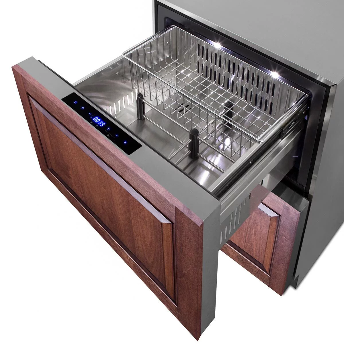 Summit 24-Inch 3.32 Cu. Ft. 2-Drawer Refrigerator-Freezer, ADA Compliant - Custom Panel - ADRF244CSS
