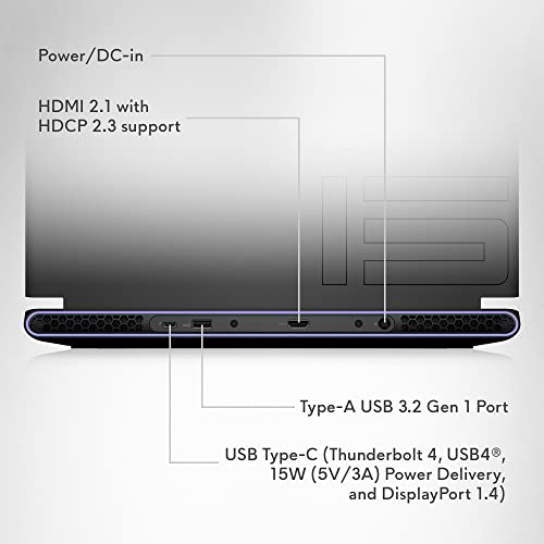 Alienware m15 R7 Gaming Laptop - 15.6-inch 240Hz 2ms QHD, Intel Core i9-12900H, 32GB DDR5 RAM, 1TB SSD, NVIDIA Geforce RTX 3080 Graphics