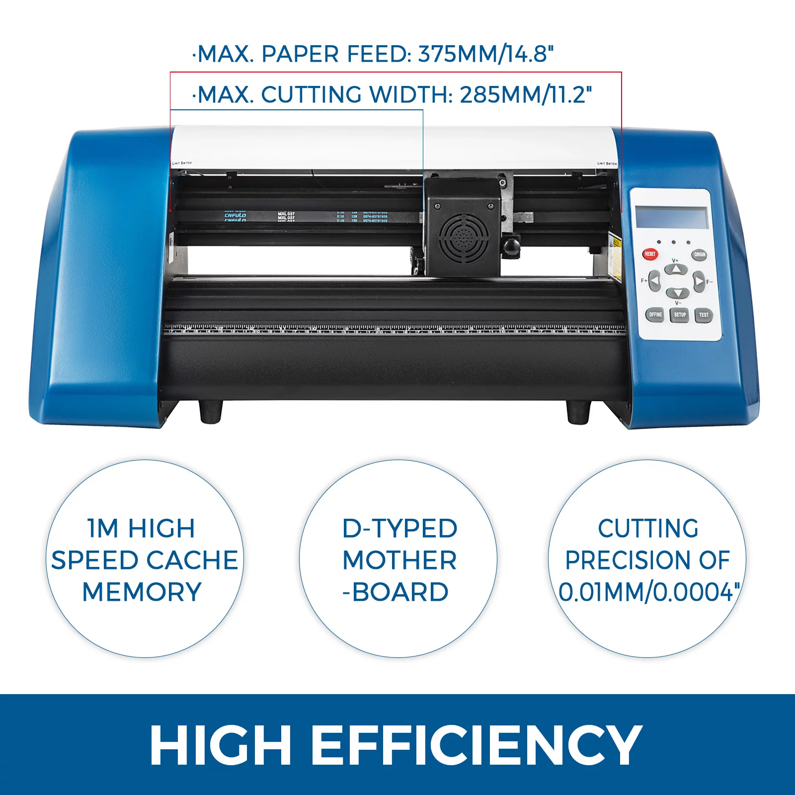 VEVOR Vinyl Cutter 14 inch Vinyl Cutter Machine 375mm Vinyl Printer Cutter Machine LED Fill Light Strip Vinyl Plotter Cutter Machine Without Stand