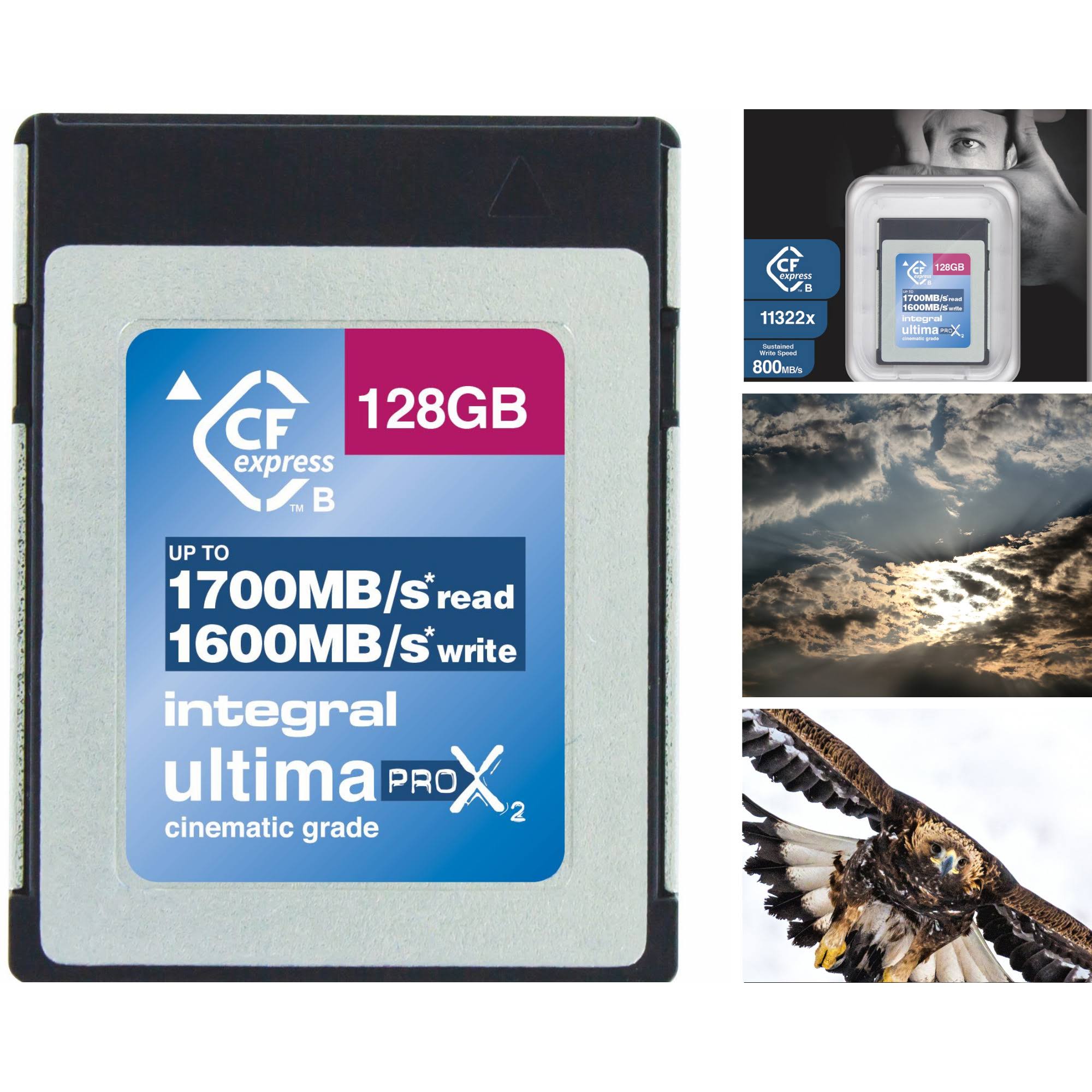 Integral 128GB, CFexpress Memory Card TypeB 2.0, 1700*11322x Read,1600 Write