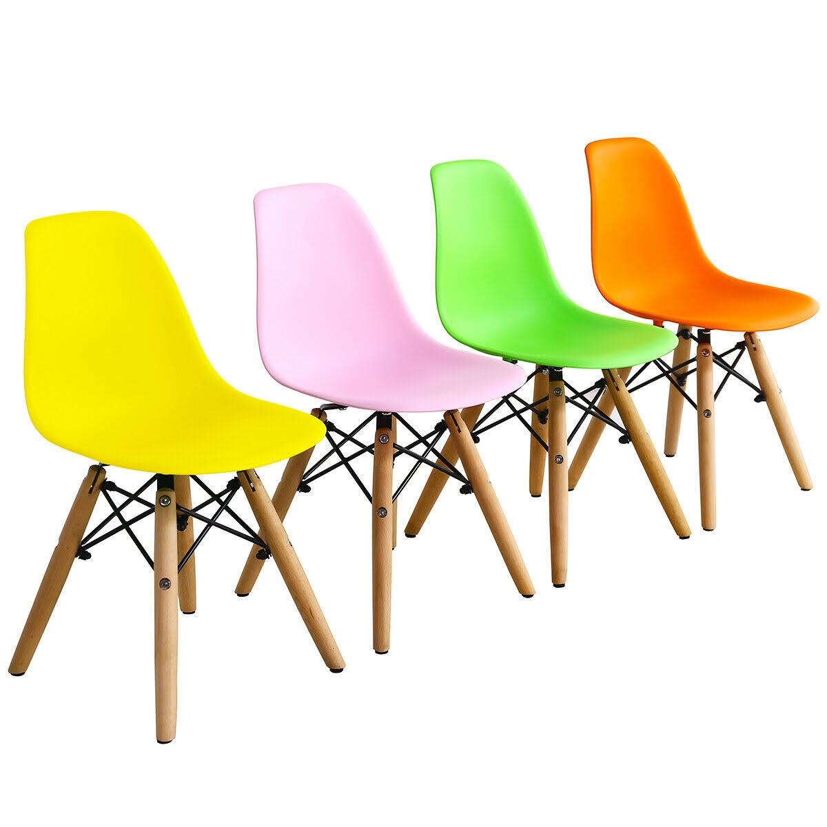 5 Piece Kids Colorful Set with 4 Armless Chairs