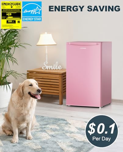 Upstreman 3.2 Cu.Ft Mini Fridge with Freezer, Single Door Mini Fridge, Dorm Fridge, Adjustable Thermostat, Mini Refrigerator for Bedroom, Office