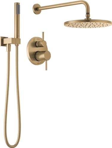 Delta Faucet Modern Raincan 2-Setting Round Shower System Including Rain Shower Head and Handheld Spray Chrome - Radiant Selections
