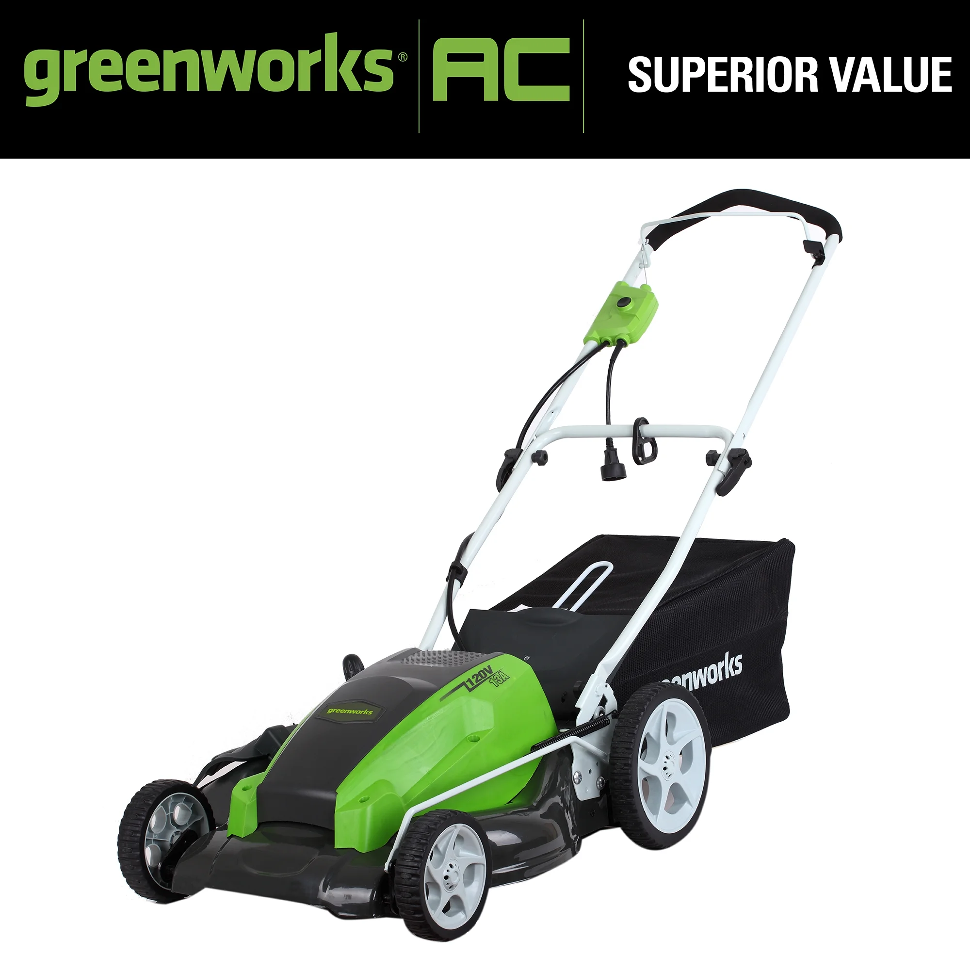 Greenworks 13 Amp 21 Corded Electric Walk-Behind Push Lawn Mower 25112