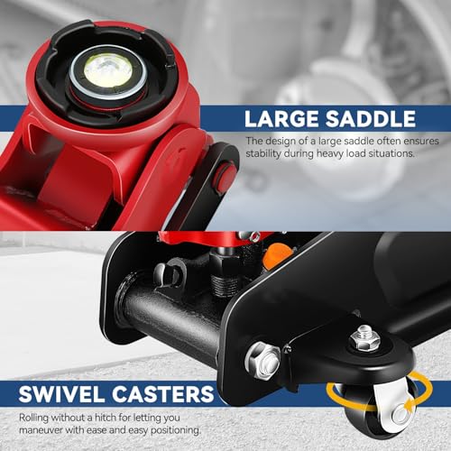 Auto Dynasty 4 Ton Low Profile Floor Jack, Heavy Duty Steel Hydraulic Car Jack with Dual Pistons Quick Lift Pump, Hydraulic Racing Floor Jack
