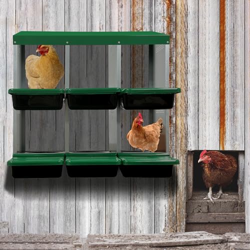 Chicken Nesting Box, 6 Compartments Chickens Egg Laying Nest Boxes for Hens