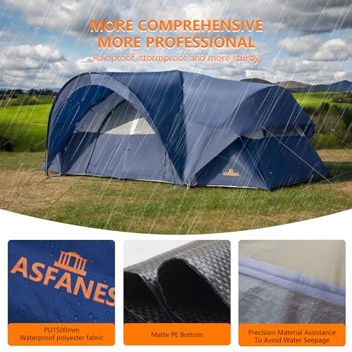 ASFANES 2-12 Person Tents for Camping Waterproof, Backpack Double Layer Camping Tents, Perfect Picnics, Fishing and Backyard Camping