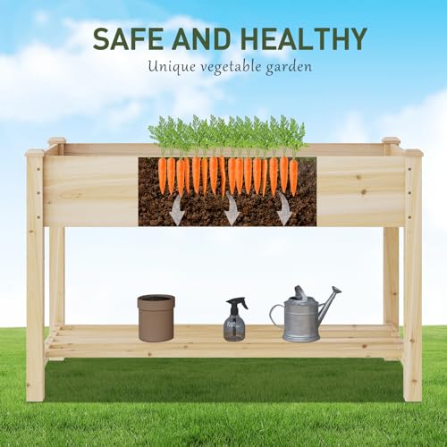 Wooden Raised Garden Bed ，Planter Box with Legs, Wooden Planter -Grow Herbs and Vegetables Outdoors &ndash; Naturally Rot-Resistant