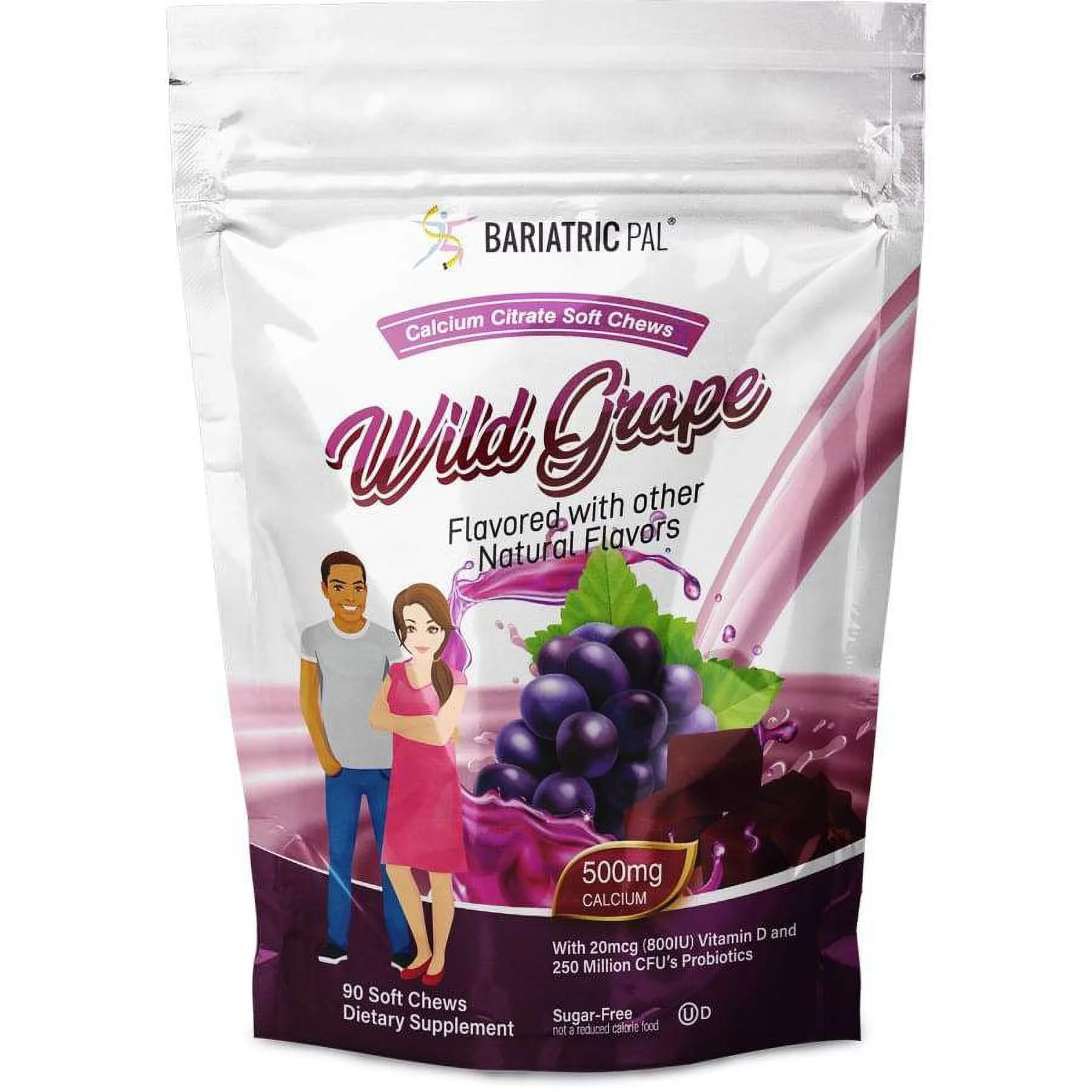 Gastric Sleeve Complete Vitamin Pack - Chewables Size: 6-Month Supply, BariatricPal Multivitamin ONE: Mixed Berry Chewable with 45mg Iron