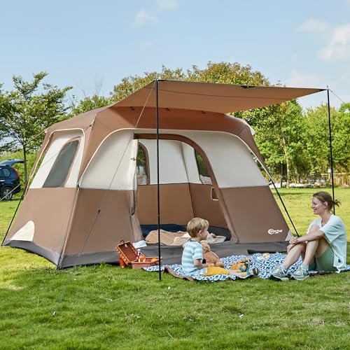 PORTAL 6 Person Camping Tent with Porch, Family Cabin Tent with Spacious Space, Water Resistant