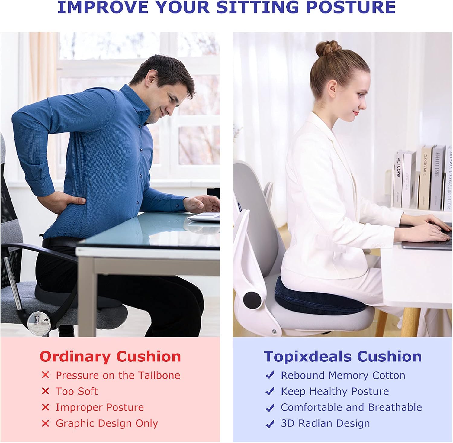 Donut Pillow,Hemmoroid Pillow,Tailbone Hemorrhoid Seat Cushion,Tailbone Pain Relief,High Resilience Memory Foam,Large Size,No Odor